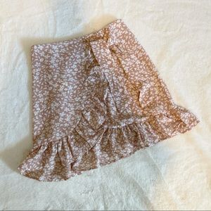 Shein Floral Mock Wrap Skirt